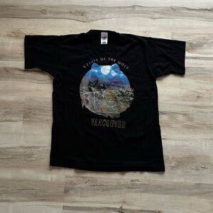 Spirt of the Wolf Vancouver Fruit of the Loom 100% Cotton Black Graphic T-Shirt